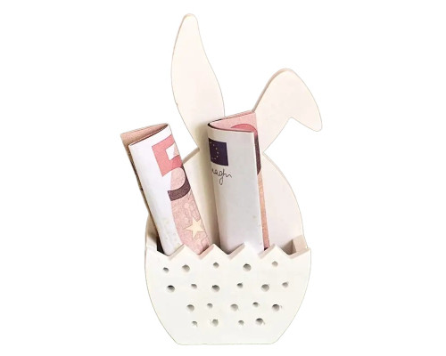 Figurina din gips suport "Iepuras cu o ureche in jos", h 12cm, CM*