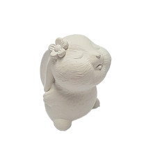 Figurina din gips "Iepurașul indragostit cu floare" h 6cm, CM*