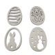 Set 4 figurine din ipsos pentru pictat - Oua de Paste cu modele decupate, 10.5 cm CM*