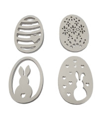 Набор гипсовых фигурок, пасхальные яйца с перфорацией, 4 шт, h 10,5см, CM*