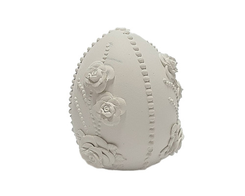Гипсовая фигурка "Яйцо с орнаментом из 3 роз" h 7cm, CM*