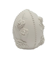 Гипсовая фигурка "Яйцо с орнаментом из 3 роз" h 7cm, CM*