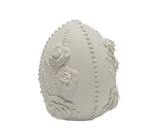 Гипсовая фигурка "Яйцо с орнаментом из 3 роз" h 7cm, CM*