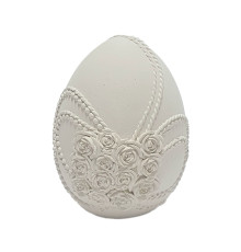Figurina din gips "Ou cu ornament buchet de trandafiri" h 7cm, CM*