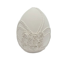 Figurina din gips "Ou cu ornament buchet de trandafiri" h 7cm, CM*