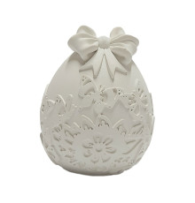 Figurina din gips "Ou cu fundita, ornamentat" h 7cm, CM*