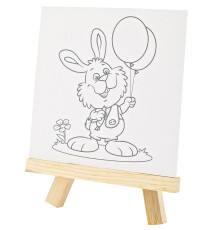 Набор 5 холстов, с принтом 15х15см+ мольберт BR-5070 (10/60)