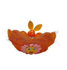 Cos de Pasti floare Sizal, D18cm, culori asorti, ES-19