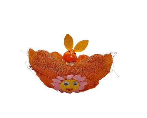 Cos de Pasti floare Sizal, D18cm, culori asorti, ES-19