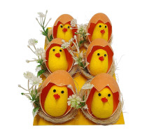 Decoratiune de Pasti "Puisor in cuib" 6buc/set ES-25