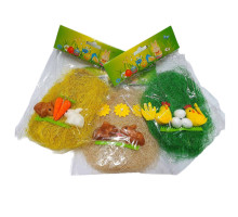 Пасхальное украшение из сизаля + фигурки, разные цвета, ES10/ML1-37