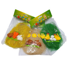 Decoratiune de Pasti Sizal + figurine, culori asorti, ES10/ML1-37