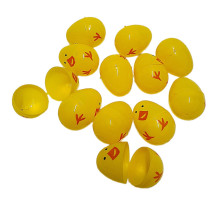 Ouă de Paște plastic сu deschidere, 6 cm, pui galben, set 12 buc ES-84