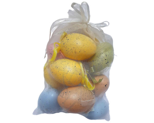 Oua de Paste din plastic, 7cm, culori pastelate, 12buc ES-87