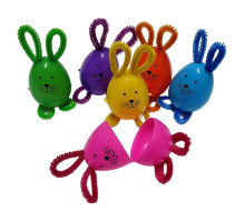 Ouă de Paște plastic сu deschidere, 8 cm, iepuras color, set 6buc ES-69