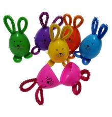 Ouă de Paște plastic сu deschidere, 8 cm, iepuras color, set 6buc ES-69