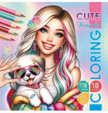 Carte de colorat 200*200, 8 foi, +118 stickere "Cute Friends" 23308 (20)