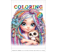 Раскраска A6, 12 л, с наклейками, на спирали "Girl with owl" 24203 (20)