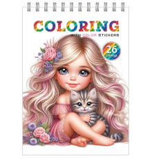 Carte de colorat A5, 12 foi, cu stickere, pe spira "Cat" 24219 (20)