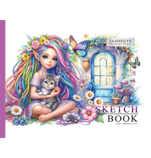Скетчбук A5 (200х143), 24л, 100г/м2, твердая обложка, 24383 (16)