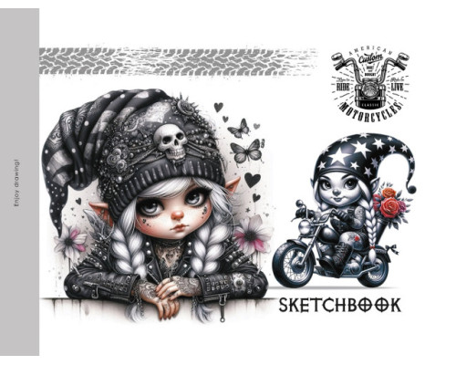 Sketchbook A5 (200х143), 24foi, 100g/m2, copertă tare, 24392 (16)