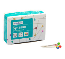 Булавки офисные 28мм.150шт. в карт.короб. OfficeSpace SP28_2262