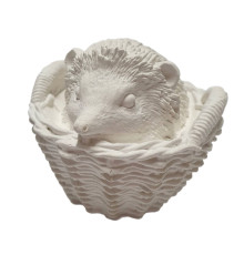 Figurinf din gips "Arici in cosulet" h 8cm, CM*