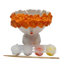 Set creatie cu figurina din gips "Fetita cu coronita de flori" CM*0284