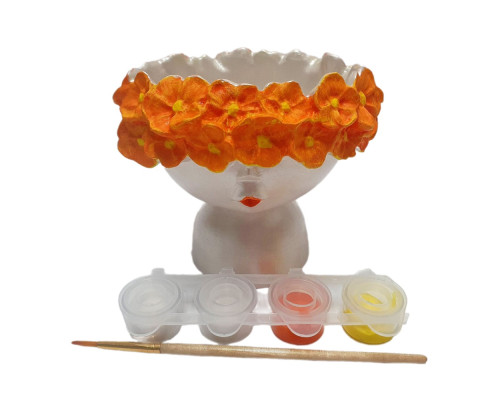 Set creatie cu figurina din gips "Fetita cu coronita de flori" CM*0284 Set creatie cu figurina din gips "Fetita cu coronita de flori" CM*0284