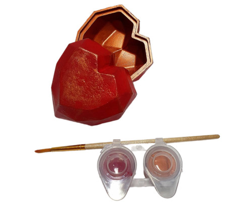 Set creatie cu cutiuta din gips "Inima geometrica" CM*0260