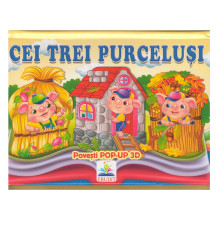 Poveste pop-up cu imagini 3D "Cei trei purcelusi" N*5205