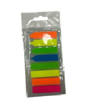 Indecsi colorati din plastic, culori fluorescente, "sageti+dreptunghi" 12x44mm 8x20foi (24/1200)
