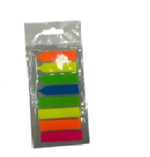 Indecsi colorati din plastic, culori fluorescente, "sageti+dreptunghi" 12x44mm 8x20foi (24/1200)