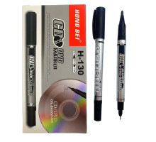 Маркер для CD, двусторонний, 1mm-0,5мм, черный H-130 (12/1728)