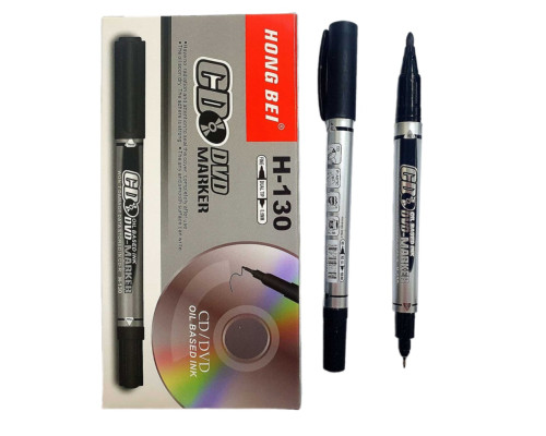 Marker CD, 2 parti 1.0-0.5mm negru H-130 (12/1728)