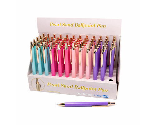 Ручкa шариковая 1мм, синяя, автоматическая M-7260 (48/1728)