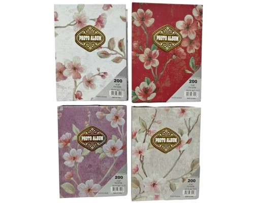 Фотоальбом "Floral" 17,5*23cм, 200фото 10*15см 4 диз (48)