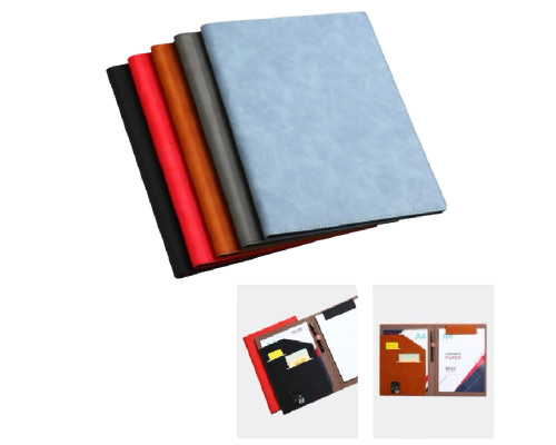 Clipboard A4 cu clema magnetica, dublu cu bbuzunar, eco piele, culori asorti A4-905 (50)