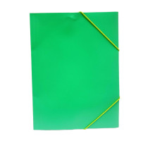Mapa din plastic cu elastic A4, verde, 988 (12/120/480)