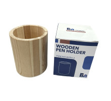 Pahar pentru pixuri lemn,rotund (120)