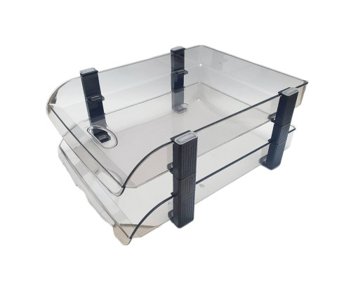 Tava p-u documente orizontala, cu 2 sectii, plastic transparent ZS-902 (36)