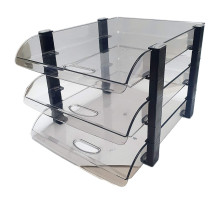 Tava p-u documente orizontala, cu 3 sectii, plastic transparent ZS-903 (24)