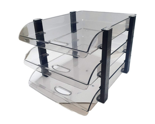 Tava p-u documente orizontala, cu 3 sectii, plastic transparent ZS-903 (24)