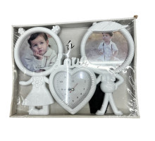 Foto colaj alb, cu ceas, "Love" 2 foto (36)
