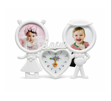 Foto colaj alb, cu ceas, "Love" 2 foto (36)