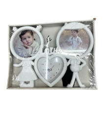Foto colaj alb, cu ceas, "Love" 2 foto (36)