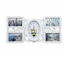 Foto colaj alb, cu ceas, 4 foto (16)