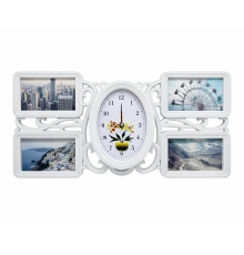 Foto colaj alb, cu ceas, 4 foto (16)