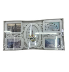 Foto colaj alb, cu ceas, 4 foto (16)