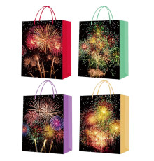 Пакет подарочный "Firework" M, 26*32*10 cm (12/480)